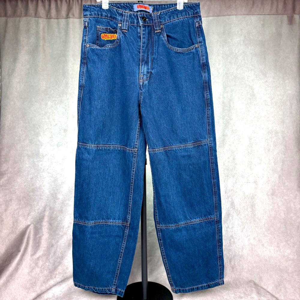 Empyre Blue Denim Wide Leg Grung Skater Jeans Streetwear Medium Wash 30" Waist